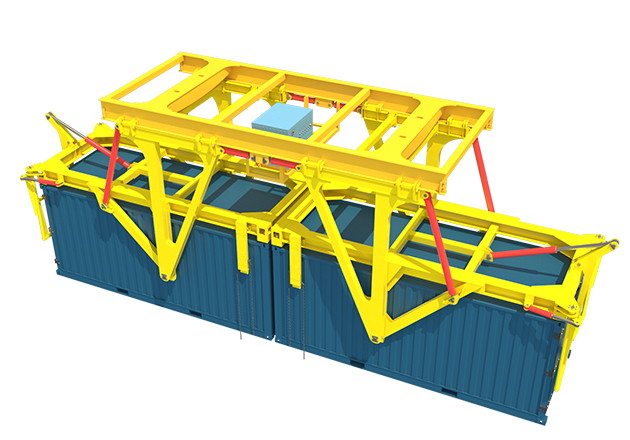 双箱倾翻式集装箱吊具###Twin-Container Tipping Spreader